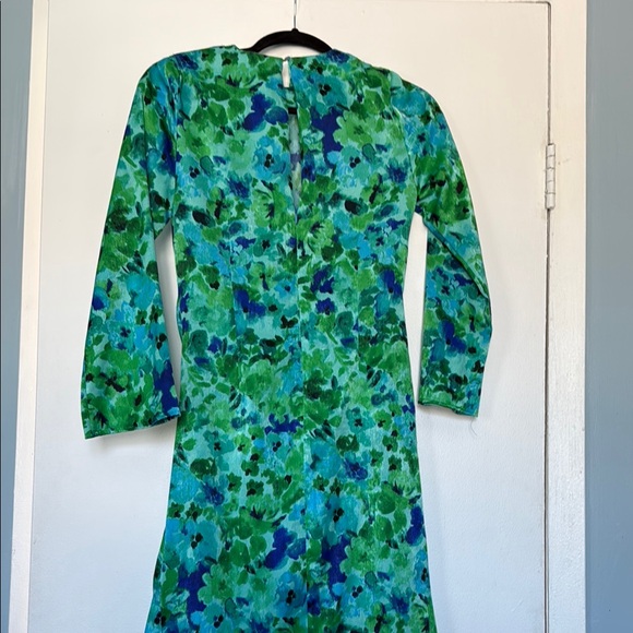 Zara Floral Green and Blue Dress - Picture 5 of 5